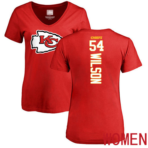 Women Kansas City Chiefs #54 Wilson Damien Red Backer NFL T Shirt